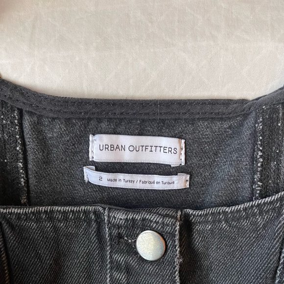 Urban Outfitters button down black denim mini dress - Picture 3 of 7